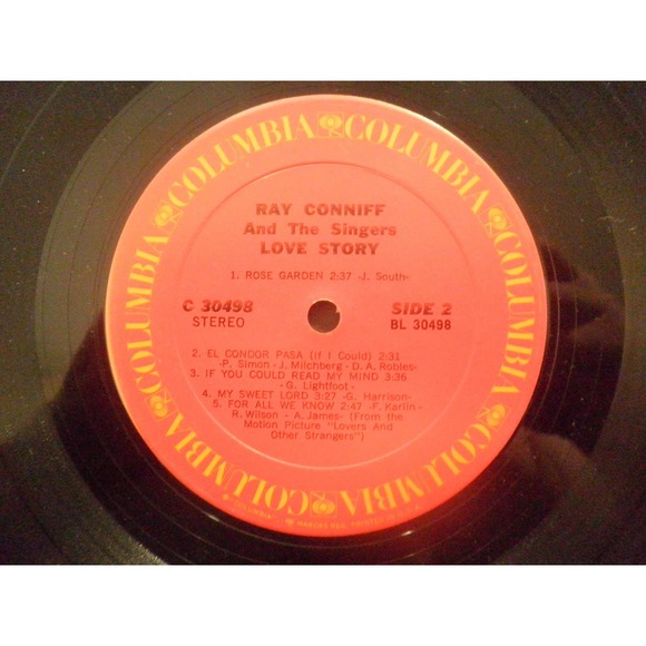 Ray Conniff (11/6/1916-10/12/2002) Love Story, 1970, w/ Original Inner Sleeve - Picture 6 of 7